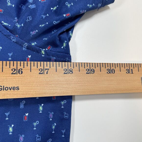 Maelreg Golf Performance Polo Shirt Mens Stretch Blue Cocktail Print Size 3XL - Picture 9 of 9